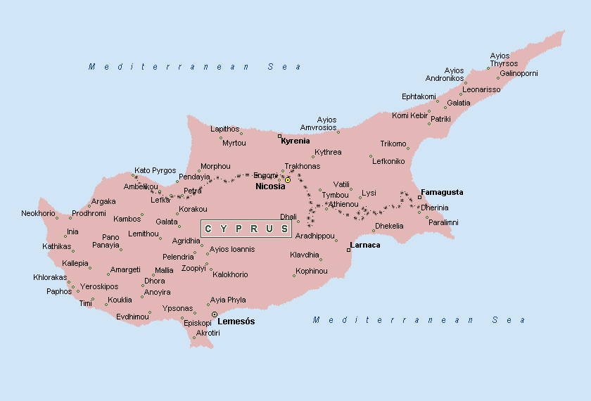 chypre villes carte
